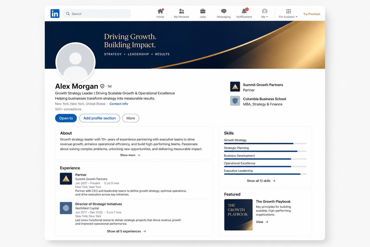 LinkedIn profile optimization